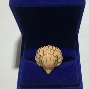 Kurt Geiger London Pink Enamel Eagle Cocktail Ring 8 New